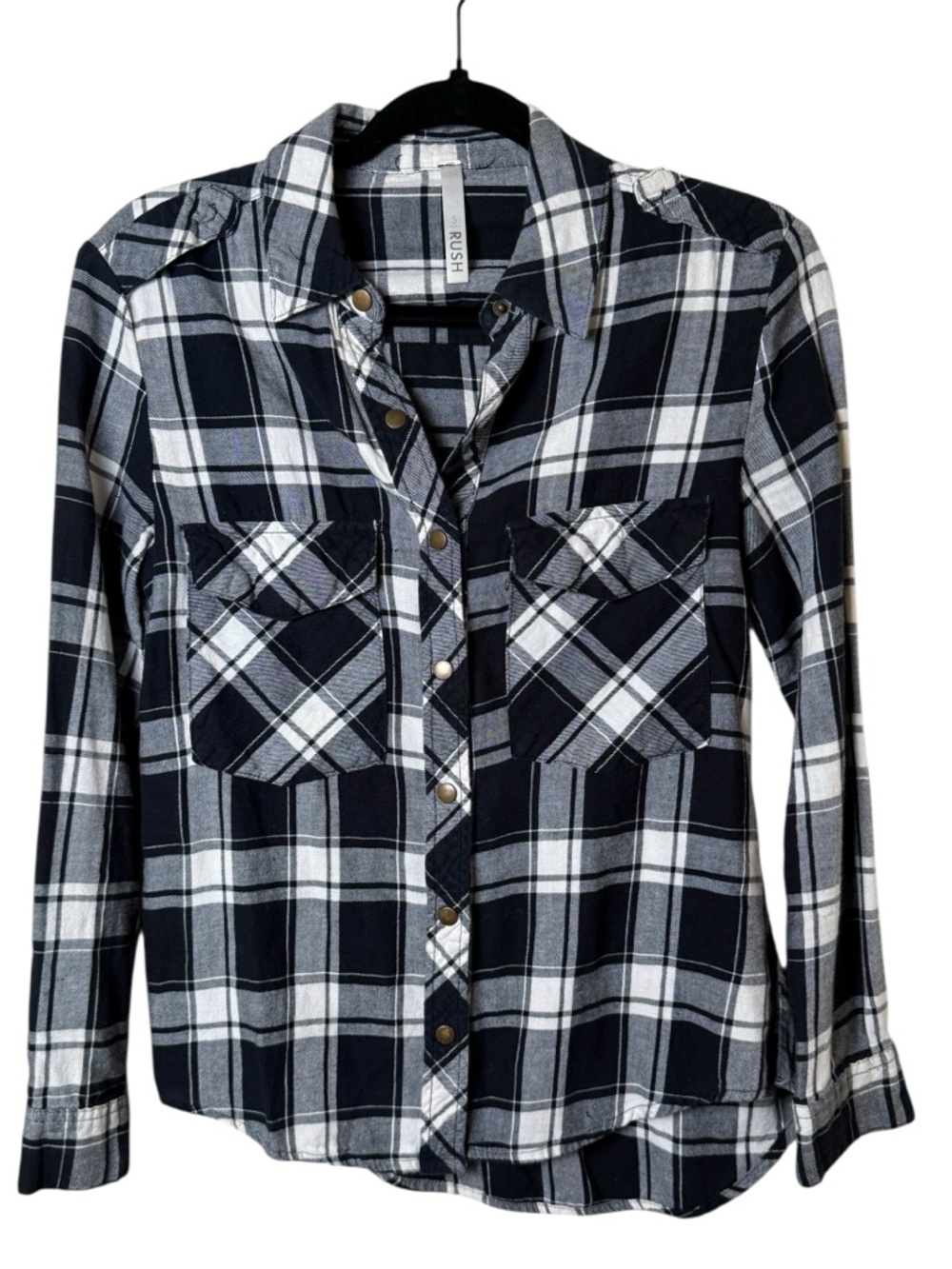 Gordon Rush Black and White Plaid Button-Down Shirt